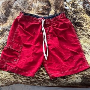 Merona Men's Bold Red Swim Board Shorts